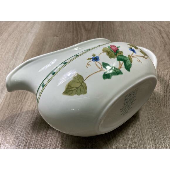 Lenox Summer Terrace Gravy Boat Green Floral Ivy Trim Vintage - Picture 4 of 9